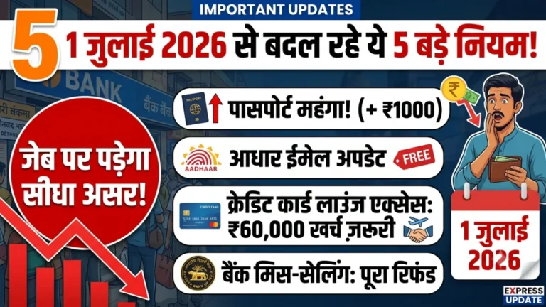 1 जुलाई 2026 से बदल रहे हैं ये 5 बड़े वित्तीय नियम