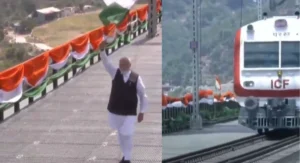 प्रधानमंत्री श्रीनगर वंदे भारत ट्रेन सेवा को हरी झंडी दिखाई PM flagged off Srinagar Vande Bharat