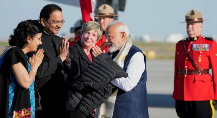 पीएम मोदी कनाडा पहुंचे वे जी7 शिखर सम्मेलन में भाग लेंगे।