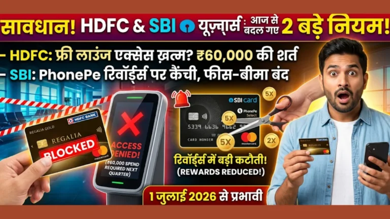 क्रेडिट कार्ड यूज़र्स को बड़ा झटका: 1 जुलाई से HDFC और SBI ने बदले नियम